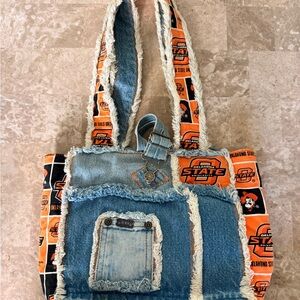 Oklahoma State Denim Patchwork Tote